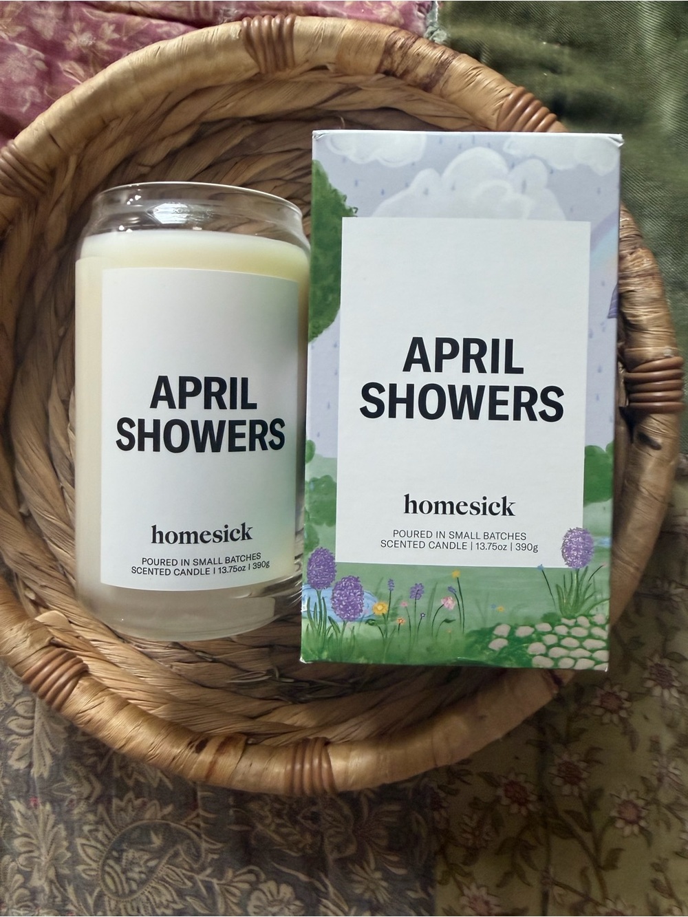 Homesick Candles “April Showers” Scented Candle RARE SCENT New in Box
